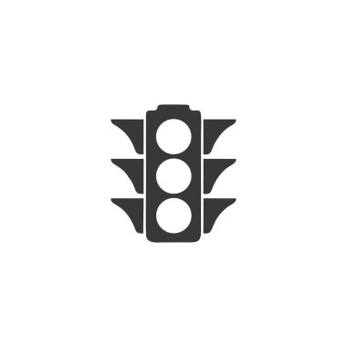 Trafik ışığı ikon vektörü. Web sitesi Bilgisayar ve mobil vektörü sembolü