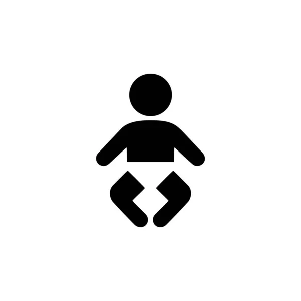 Baby Mit Windelsymbolvektor Symbol Für Flaches Web Design — Stockvektor