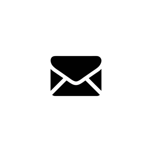 Black Back Closed Envelope Icon Vector Symbol Web Site Computer — Stock Vector