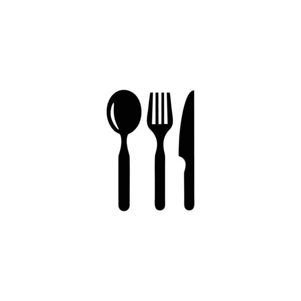 餐厅用餐工具设置图标向量 网页平面设计的符号 — 图库矢量图片
