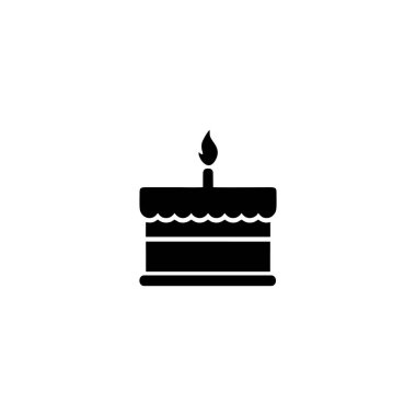 Doğum günü pastası ikon vektörü. Web sitesi Bilgisayar ve mobil vektörü sembolü