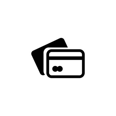 siyah kredi kartı simgesi vektörü. Web sitesi Bilgisayar ve mobil vektörü sembolü