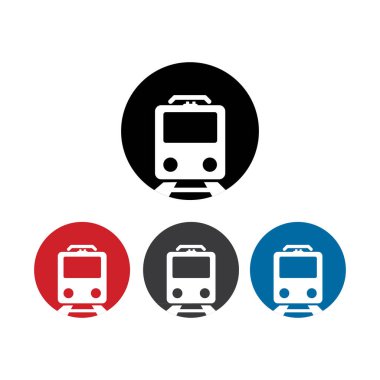 Renkli tren ikonu. Tasarımınız için grafiksel ögeler