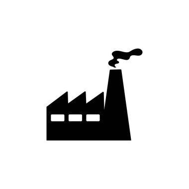 Baca ikon vektörü olan bir fabrika. Web sitesi Bilgisayar ve mobil vektörü sembolü