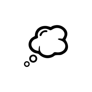 Düşünce balonu ikonu, vektör illüstrasyonu. Düz tasarım tarzı. Beyaz arkaplanda izole edilmiş vektör Düşünce baloncuğu çizimi, Düşünce balonu ikonu Eps10. Düşünce baloncuğu simgeleri grafik tasarım vektör simgeleri.