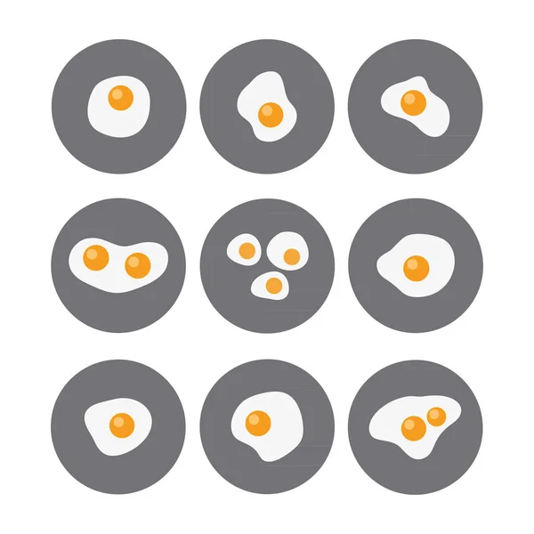 Coleção Ícone Ovo Frito Elementos Gráficos Para Seu Design — Vetor de Stock