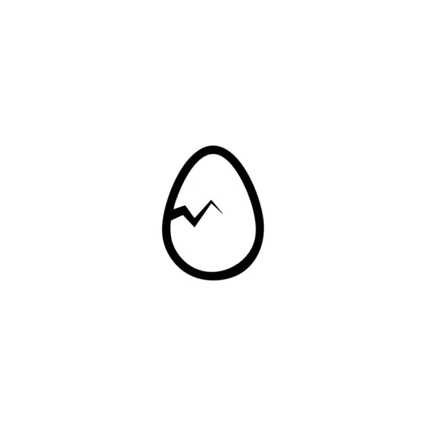 Egg Crack Icon Vector Symbol Web Site Computer Mobile Vector — Stock Vector