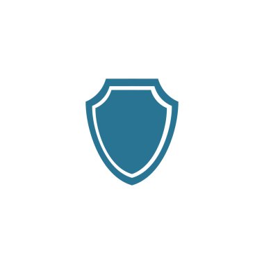 Mavi Kalkan koruması ikon vektörü. Web sitesi Bilgisayar ve mobil vektörü sembolü