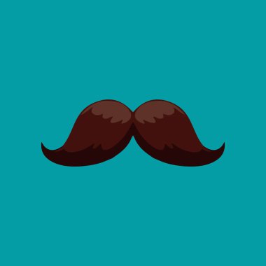 Kahverengi bıyık ikonu. Tasarımınız için grafiksel ögeler