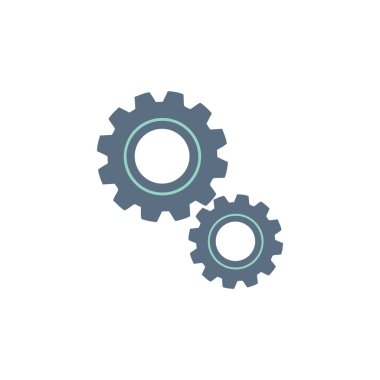 Çift vites ikon vektörünün gösterimi. Web düz tasarımı için sembol