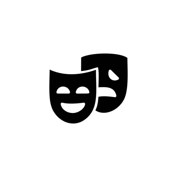 Máscaras Teatro Icono Pareja Logotipo Símbolo Signo Aislado Vector Ilustración — Vector de stock