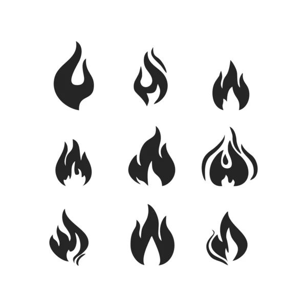 Schwarze Feuerflammen Grafische Elemente Für Ihr Design — Stockvektor