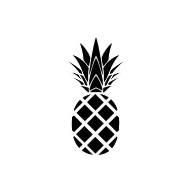 siyah ananas simgesi ya da logo izole edilmiş işaret sembolü çizimi - yüksek kaliteli siyah biçim vektör simgeleri 