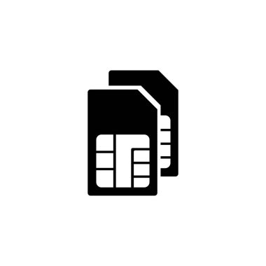 çift sim kart simgesi. Tasarımınız için grafiksel ögeler