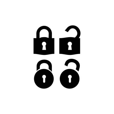 Asma kilit ikon vektörü. Web düz tasarımı için sembol