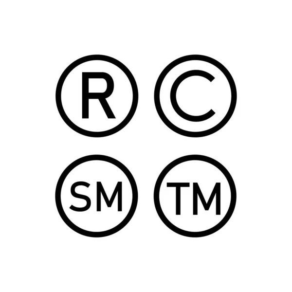 Marchio Registrato Copyright Icona Smartmark Elementi Grafici Tuo Design — Vettoriale Stock