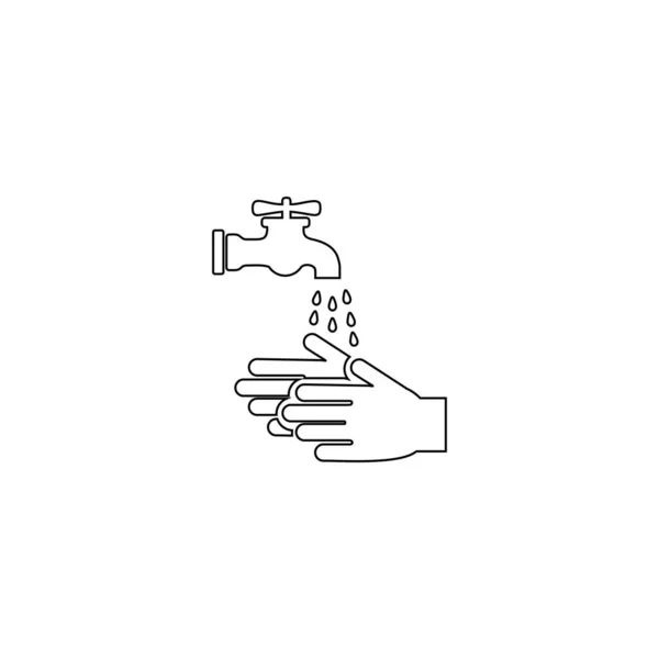 洗手图标或标识隔离符号矢量插图 高质量的黑色样式矢量图标 — 图库矢量图片