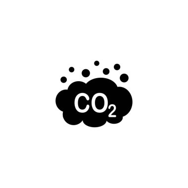 CO2 emisyon simgesi veya logo izole edilmiş işaret sembolü çizimi - yüksek kaliteli siyah biçim vektör simgeleri 