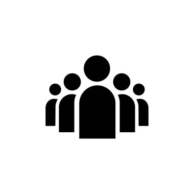 Bir grup insan bir formasyon simgesinde. Tasarımınız için grafiksel ögeler