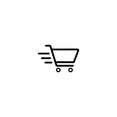 Hızlı teslimat arabası ikon vektörü. Web düz tasarımı için sembol