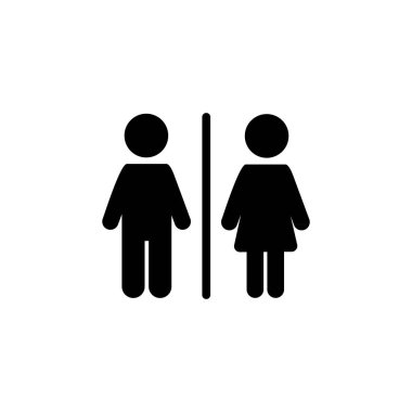 Tuvalet ikonu vektörünün gösterimi. Web düz tasarımı için sembol