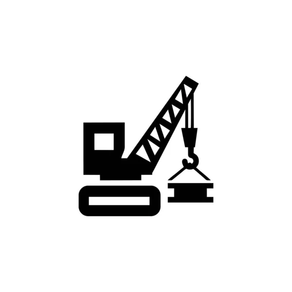 Crane Lifting Materials Icon Graphic Elements Your Design — Stock Vector