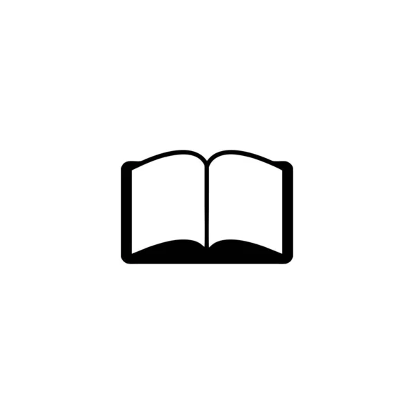 本は対称形のアイコンベクトルを開いた ウェブフラットデザインのシンボル — ストックベクタ