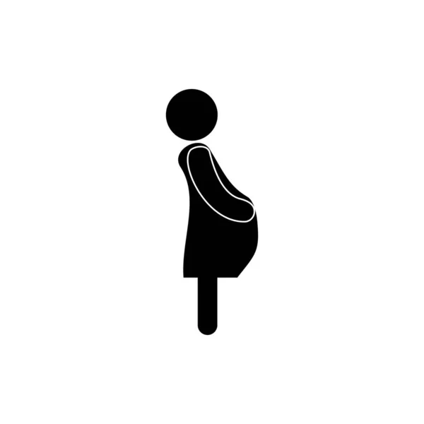 Mujer Embarazada Icono Vector Símbolo Para Diseño Plano Web — Vector de stock