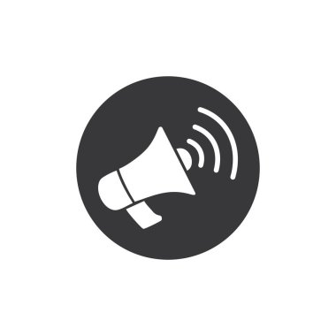 Megafon ikon vektörünün gösterimi. Web sitesi Bilgisayar ve mobil vektörü sembolü