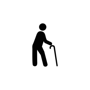 yaşlı adam simgesi ya da logo izole edilmiş işaret sembolü illüstrasyonu - yüksek kaliteli siyah biçim vektör simgeleri 