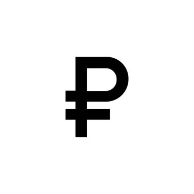 Rus ruble ikon vektörü. Web düz tasarımı için sembol