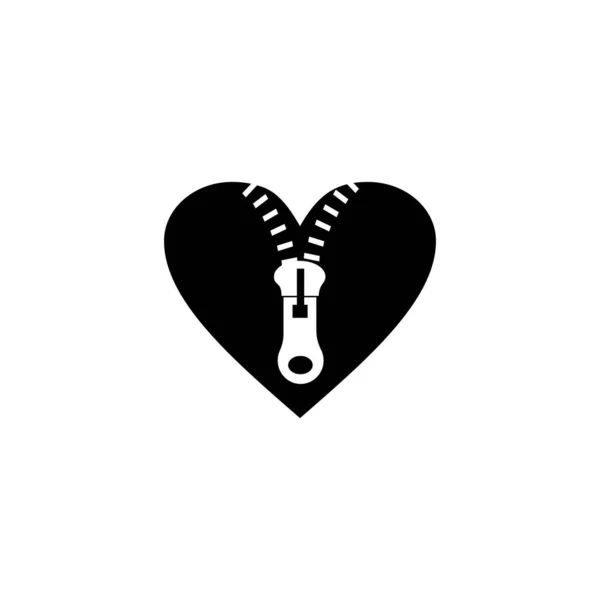 Zipper Heart Icon Vector Символ Веб Сайта Компьютер Мобильный Вектор — стоковый вектор