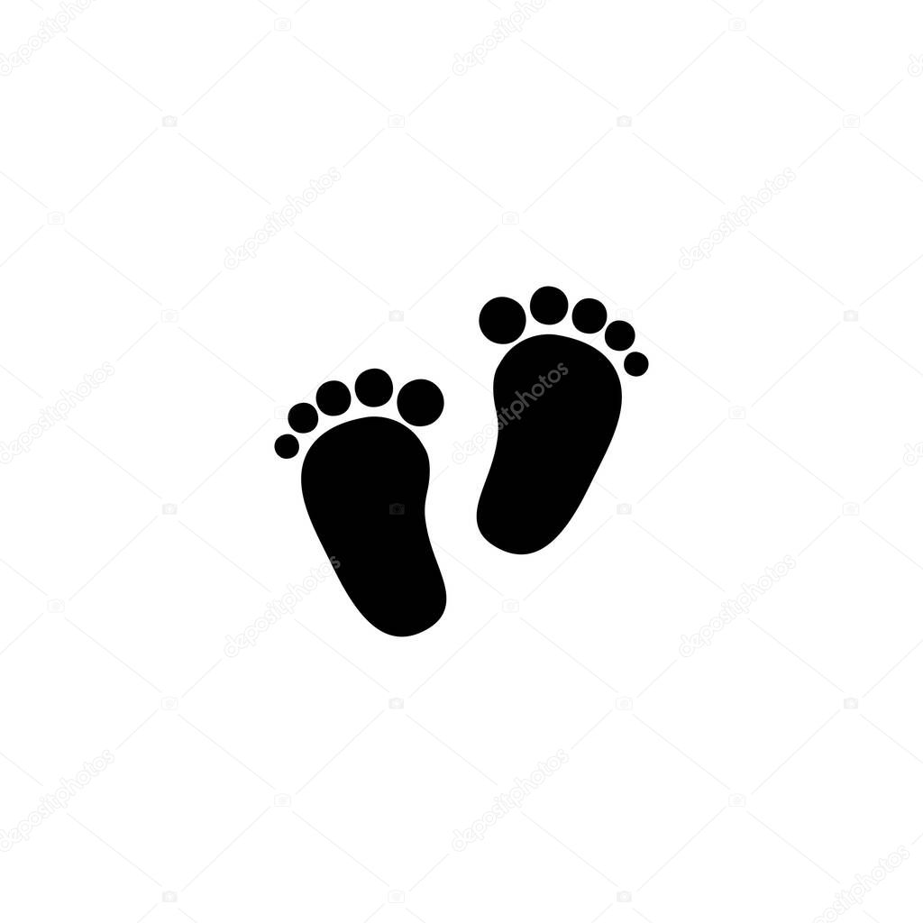 baby footprints Icon vector. symbol for web site Computer and mobile vector