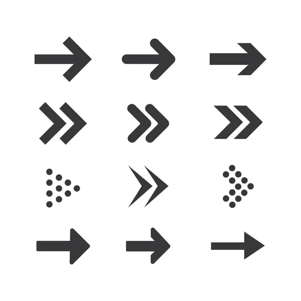 箭头图标或标志隔离符号矢量图集 高质量的黑色样式矢量图标 — 图库矢量图片