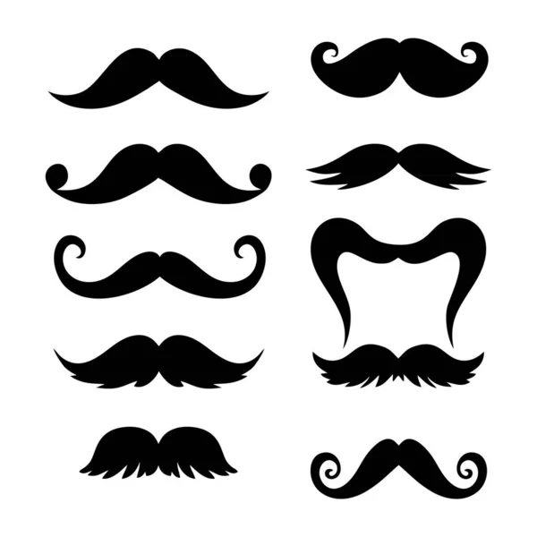 Collection Mustaches Icon Vector Symbol Web Site Computer Mobile Vector — Stock Vector