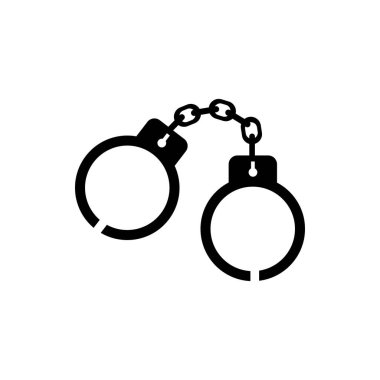 Polis kelepçeleri zincir ikon vektörüyle. Web düz tasarımı için sembol