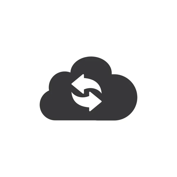 Cloud Computing Uppdatera Ikon Vektor Symbol För Webb Platt Design — Stock vektor