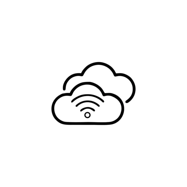 Cloud Wifi Icoon Vector Symbool Voor Web Flat Design — Stockvector