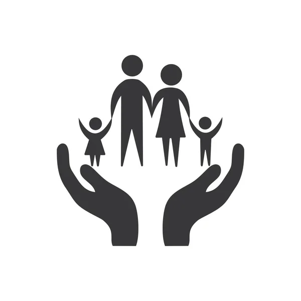 Hände Halten Familiensymbol Oder Logo Isoliert Zeichen Symbol Vektor Illustration — Stockvektor