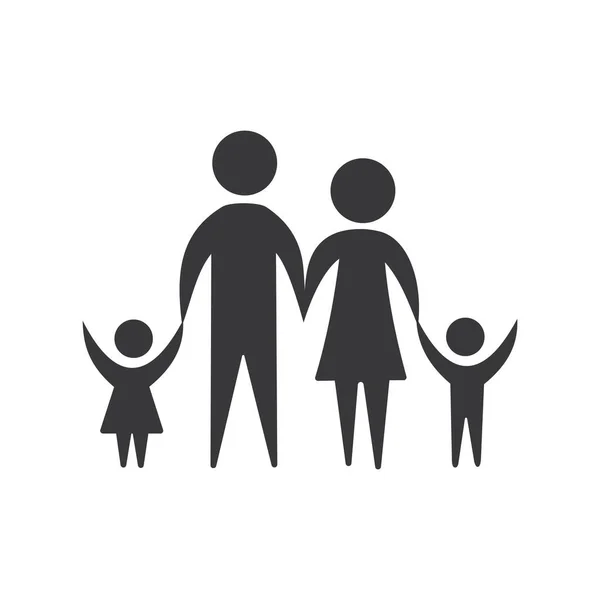 Illustration Des Familiensymbolvektors Symbol Für Flaches Web Design — Stockvektor