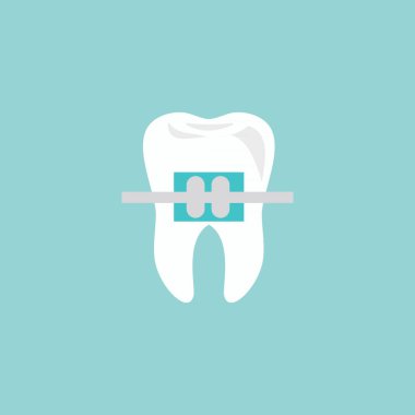 Diş Simgesi vektörü. Web sitesi Bilgisayar ve mobil vektörü sembolü