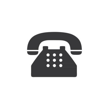  Eski telefon sembolü vektör düz tasarımı