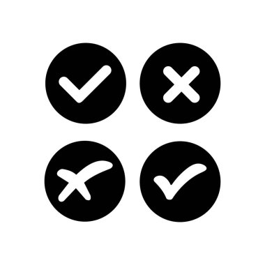 İzole edilmiş beyaz arkaplan üzerindeki işaretleri kontrol et