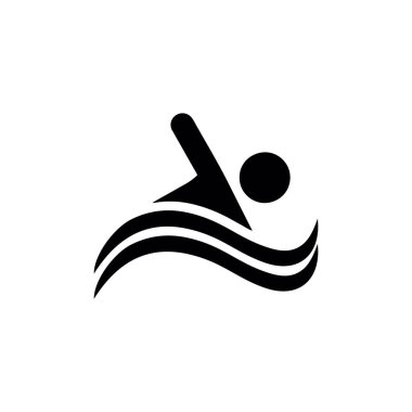 Dalgalarda yüzen bir insanın silueti