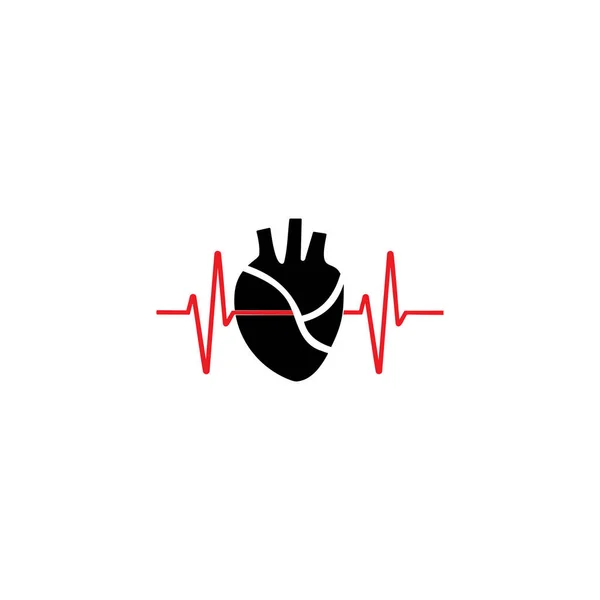 Coeur Battant Icône Logo — Image vectorielle