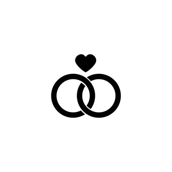 Anneau Mariage Icône Vecteur Symbole Pour Web Flat Design — Image vectorielle