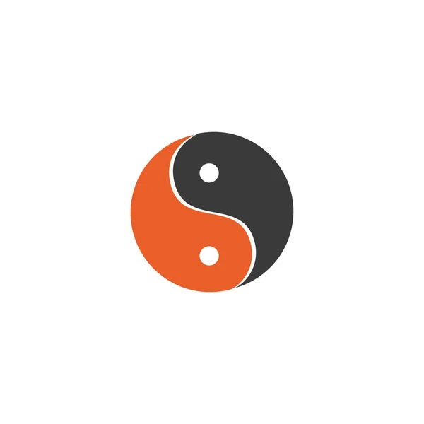 Yin Yang Ikon Vit Bakgrund — Stock vektor