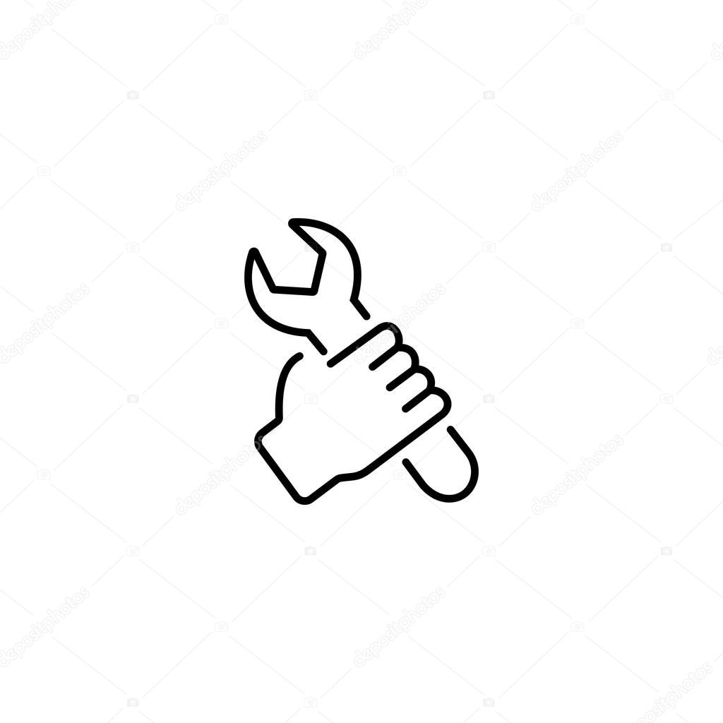 Hand with wrench icon