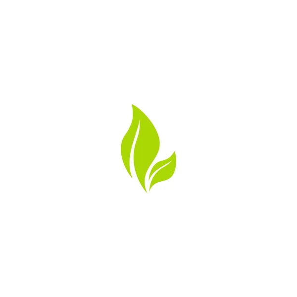 Two Green Leaves Icon Logo — Stock Vector