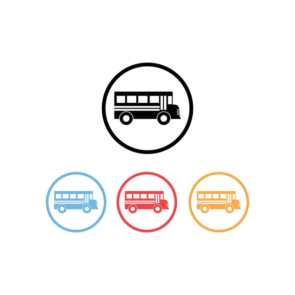 Bus Set Icons Verschiedenen Farben — Stockvektor